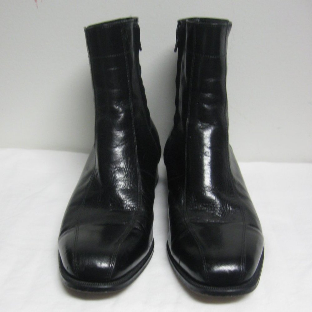 ***SOLD***Florsheim Chatman Black Leather Bike Toe Dress Boots Mens sz 8D - Picture 2 of 10